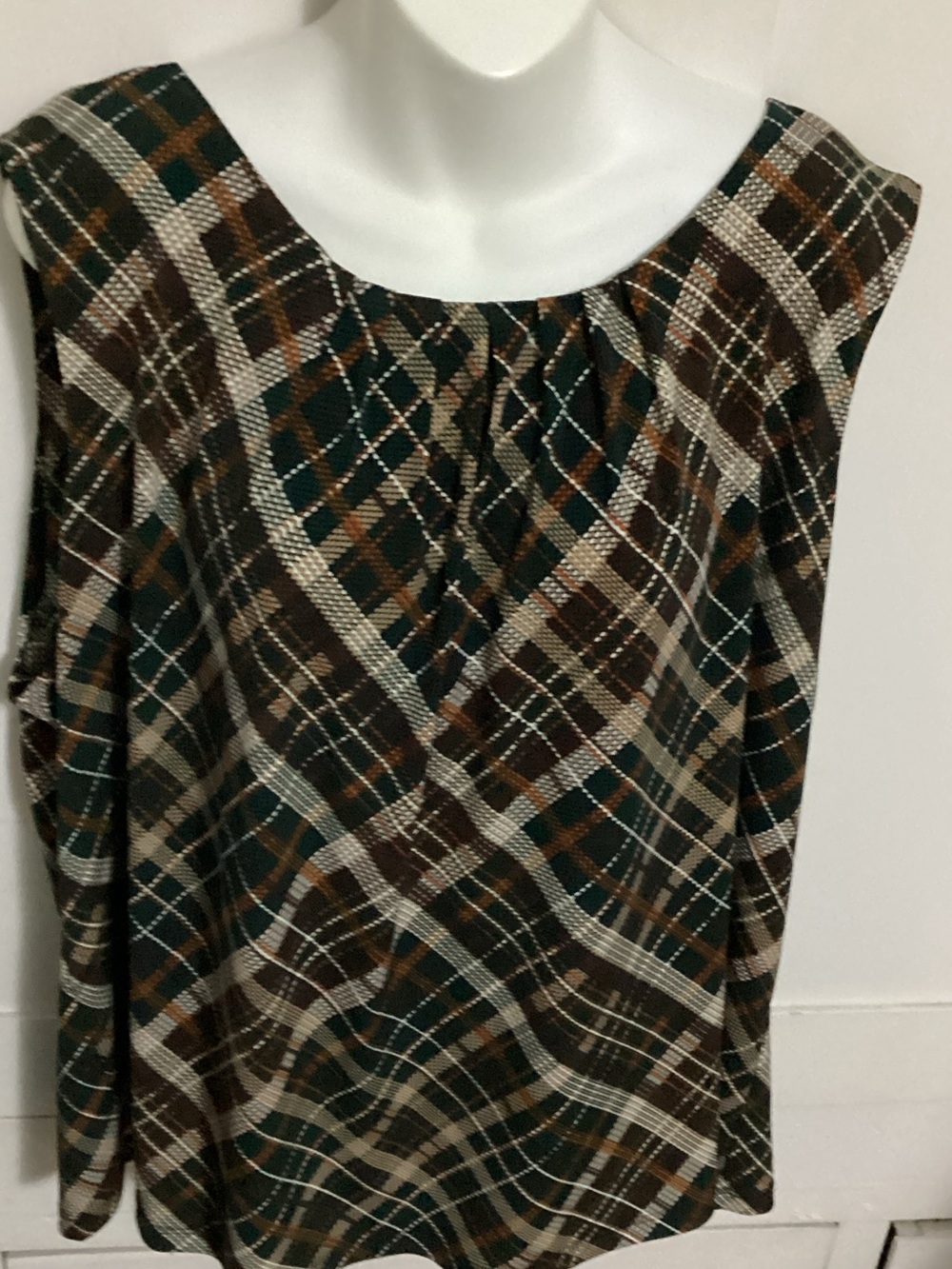 Calvin Klein Multi-Color Plaid Top size 3X